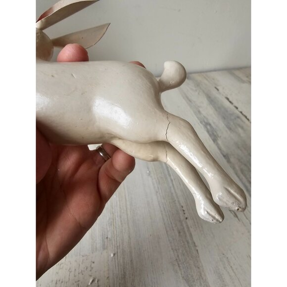 Vintage paper mache rabbit Easter Bunny decor statue figurine - Picture 10 of 10
